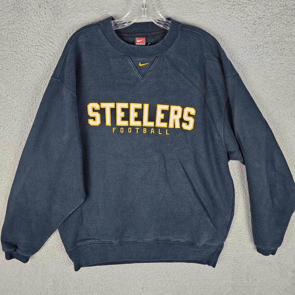 Nike Team Sweatshirt Mens M Steelers Football Crewneck Fleece Pullover Vintage